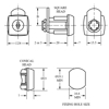 INDUSTRILÅS LF 0805 KD/MK 90° VRID, HØYRE, +, NØKKEL 45-47 SERIE, ZN.FKR M/TUNGE 7340850