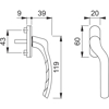 VINDUSVRIDER 0710LVK/U71Z 7/058 N5,5 VENSTRE HOPPE ALU. SORT F9714M 