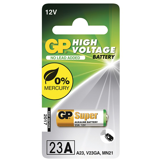 BATTERI GP SUPER ALKALINE 23A/LRVO8/A23/V23GA/MN21, 12,0V 1-PK SV (7023A)