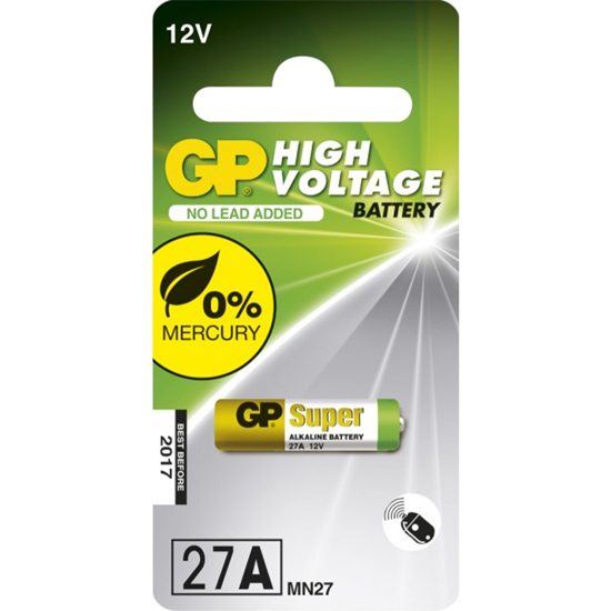 BATTERI GP SUPER+ ALKALINE 27AF/27A/MN27 3,0V 1-PK SV (7027AF-C1)