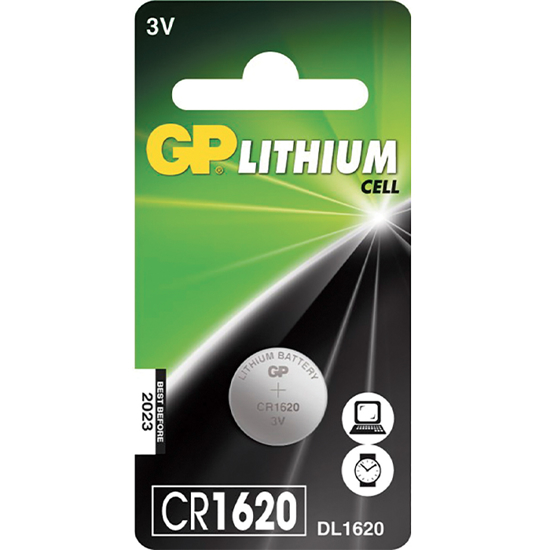 BATTERI GP CR1620 3,0V 1-PK SV (70CR1620)