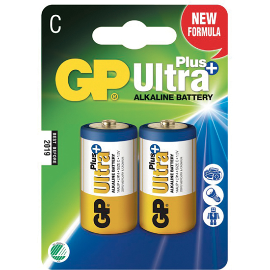 BATTERI GP C/LR14 ULTRA+ ALKALINE 2-PK SV (/*) (70UALCLR142)