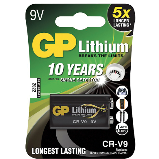 BATTERI GP CR-V9 LITHIUM 9V 1-PK (70LI9V1)