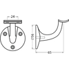 GELENDERHOLDER 3500-01 BUET HERMETA ALU.F1 SØLV (/*) (G003)