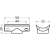 GELENDERHOLDER FESTEPLATE 3526-01 HÅNDLØPER ø40 HERMETA ALU F1.SØLV (/*) (HE1060)