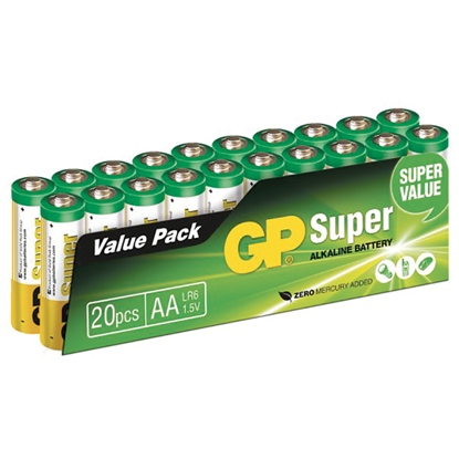 Bilde av BATTERI GP SUPER ALKALINE AA/LR6 1,5V 20-PK (/*) (70ALAALR620)