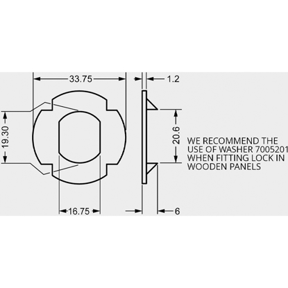 Bilde av SKIVE LF M/PIGGER FOR TRE, Ø33,7x1,2MM, HULL ø20,1x17,6 ST.GALV (LF2196)