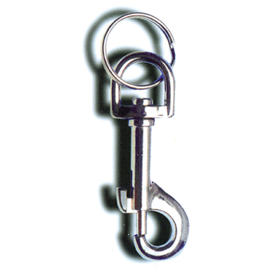 KARABINKROK 90/65MM LITEN M/RING, ST.FKR (/*) (AM3040)