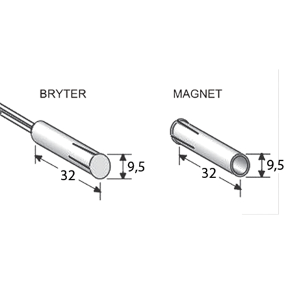 Bilde av MAGNETKONTAKT DC1621 INNFELT NC MAX GAP I STÅL 12MM I TRE 19MM HVIT  (M2000)