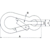 KARABINKROK 165, 100x10MM, WLL=350KG ST.GALV (/*) (K443)