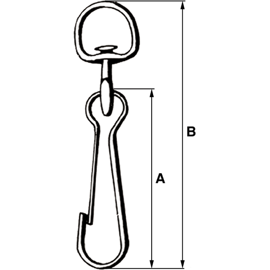 SIMPLEXKROK 30X55MM M/SVIVEL, DIN 5287 ST.FN (/*) (K487)