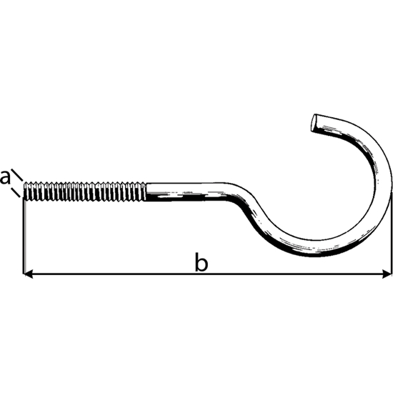 TØRKESTATIVKROK 15B, M6X90, ST.GALV (/*) (K604)