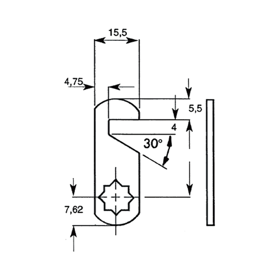 ARM LF RETT M/HAKE, L=28MM, *8 ST.GALV (LF1206)