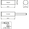 MAGNETKONTAKT MC 640-5, INNFELT MED 5 METER KABEL, ALARMTECH 