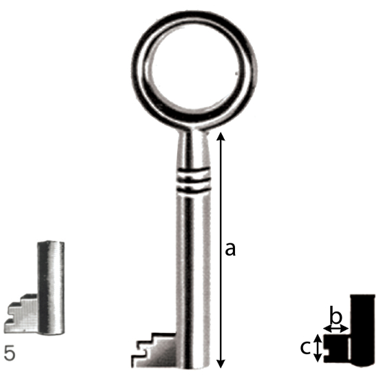 NØKKEL JUNIE 305 8x6 TILHOLDER NR. 5 ST.FN (N127005)