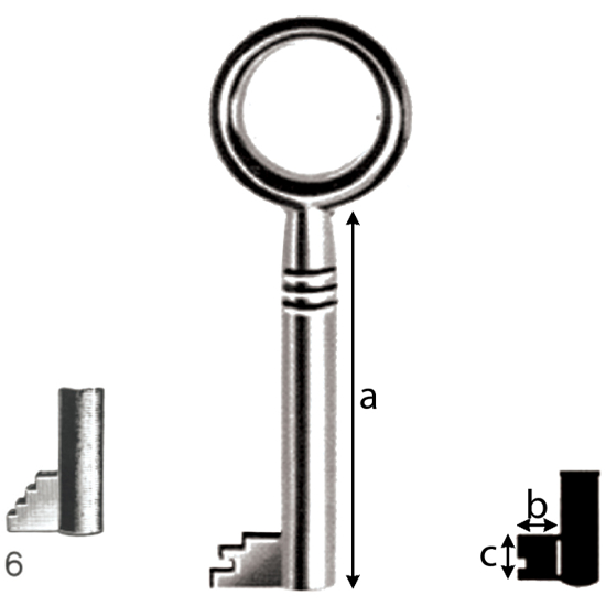 NØKKEL JUNIE 305 8x6 TILHOLDER NR.6 MS. (/*) (N1286)