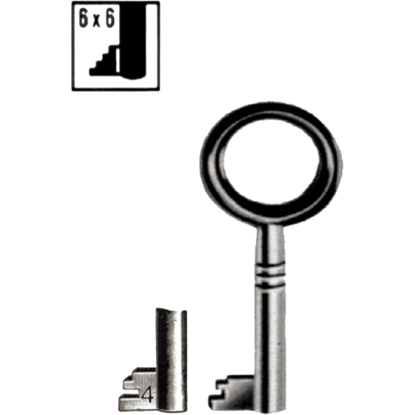 Bilde av NØKKEL JUNIE 305 6x6 TILHOLDER NR. 4 ST.FN (N127104)