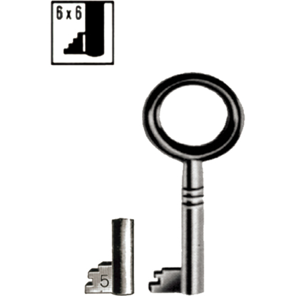 Bilde av NØKKEL JUNIE 305 6x6 TILHOLDER NR. 5 ST.FN (N127105)
