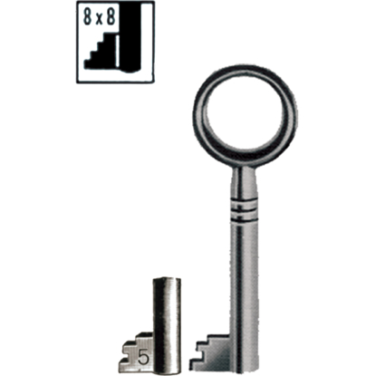 Bilde av NØKKEL JUNIE 305 8x8 TILHOLDER NR. 5 ST.FN (N129005)