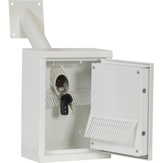 NØKKELDEPONERINGSBOKS NDB HVIT (N49010) FORBEREDT FOR OVAL SYLINDER u/RØR 