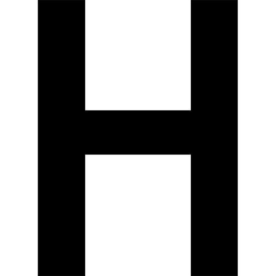 HUSNUMMERTAPE NR. H - HØYDE: 100MM SORT (/*) (O5667)