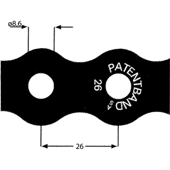 PATENTBÅND À 10 METER 26MM KOBBER(/*) (P106)