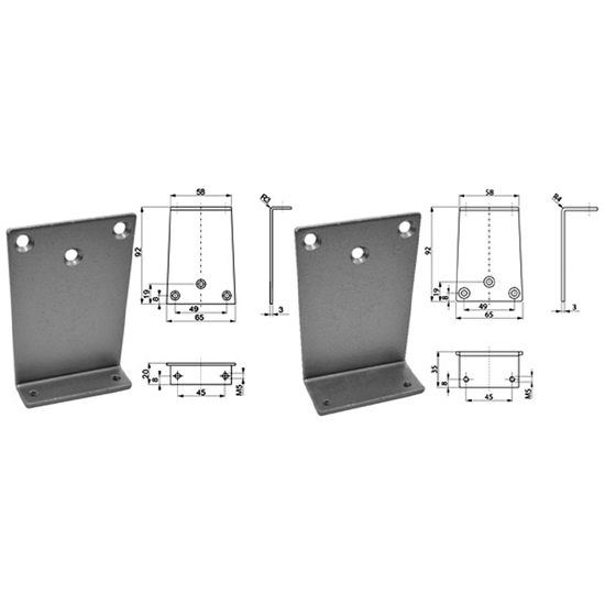 PARALELLARM BRAKETT TS-50, TS20, TS-15, TS-14 ECO SØLV (E30591)