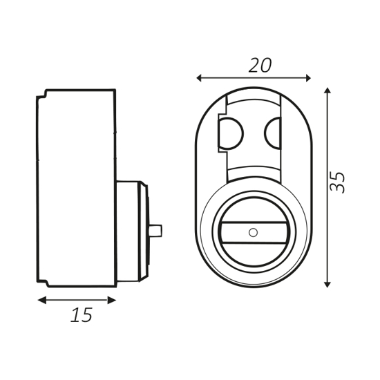 SYLINDERADAPTER 2297P FOR 2220/5520 OMGJØR TIL 2237/5537 PLAST BLÅ