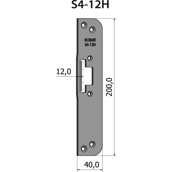 STOLPE S4-12H RETT 12 MM RST.EL.POL (80S4-12H)