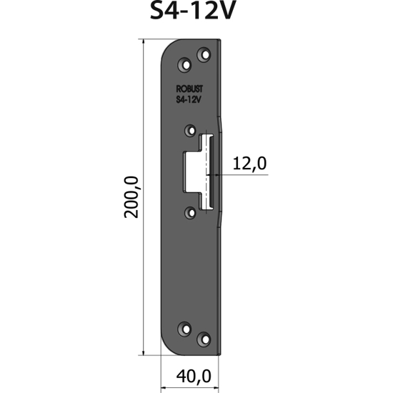 STOLPE S4-12V RETT 12 MM RST.EL.POL (80S4-12V)