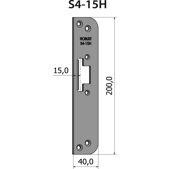 STOLPE S4-15H RETT 15 MM RST.EL.POL (80S4-15H)