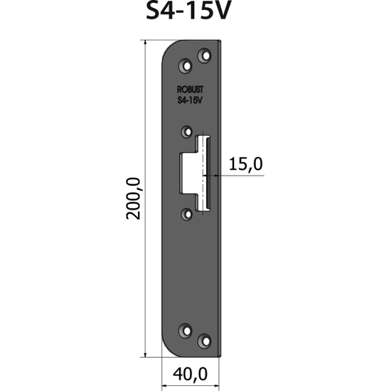 STOLPE S4-15V RETT 15 MM RST.EL.POL (80S4-15V)