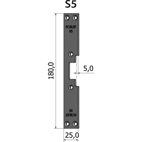 STOLPE S5 ÅPEN 5 MM RST.EL.POL (80S5)