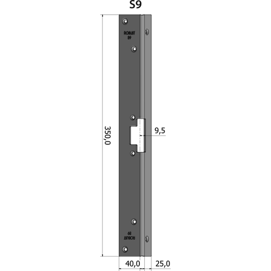 STOLPE S9 VINKLET OG ÅPEN 9,5 MM RST.EL.POL (80S9)