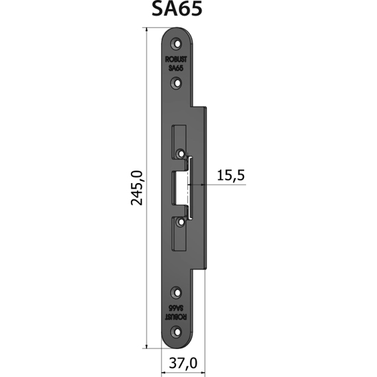 STOLPE SA65 RETT 15,5 MM RST.EL.POL (80SA65)