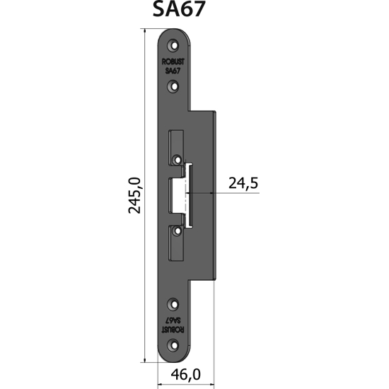 STOLPE SA67 RETT 24,5 MM RST.EL.POL (80SA67)