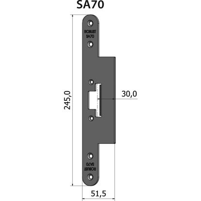Bilde av STOLPE SA70 RETT 30 MM RST.EL.POL (80SA70)