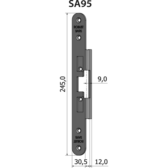 STOLPE SA95 VINKLET 9 MM RST.EL.POL (80SA95)