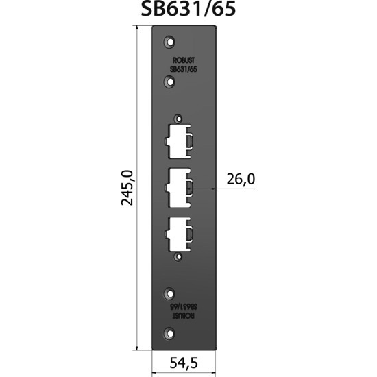 SLUTTSTYKKE SB631/65 RETT 26 MM RST.EL.POL (80SB631/65)