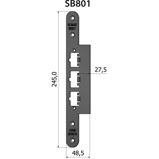 SLUTTSTYKKE SB801 RETT 27,5 MM RST.EL.POL (80SB801)