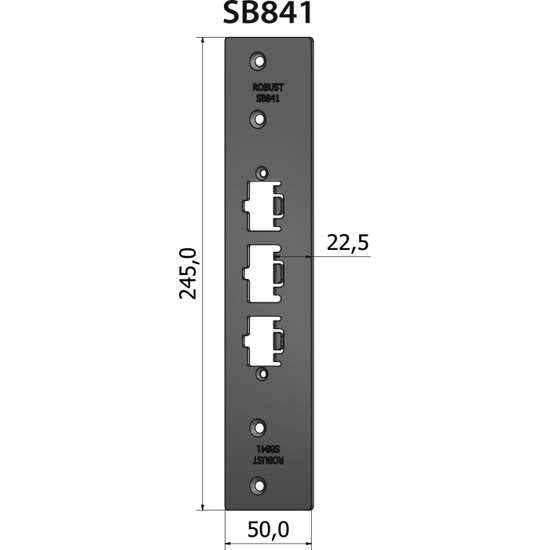 SLUTTSTYKKE SB841 RETT 22,5 MM RST.EL.POL (80SB841)
