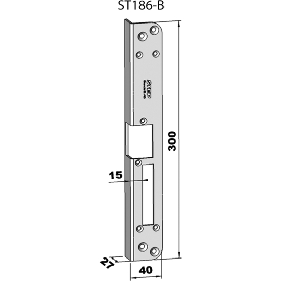 STOLPE 186B VINKEL HØYRE, FAS 981, ASSA 8765, STEP 18 RST.` (E20108)