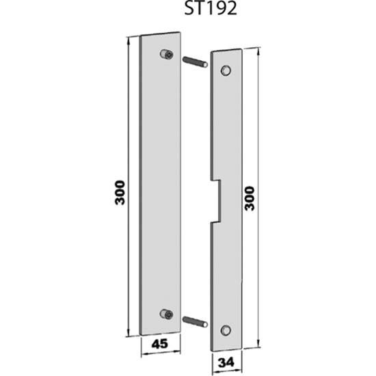 SIDEBESLAG 192 M/HYLSER OG BOLTER STEP 18/28 RST. ` (E20100)