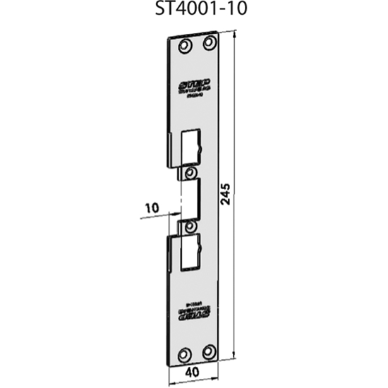 STOLPE 4001 10MM PLAN, M/RETTE HJ. STEP 40/90 RST. (E11100)