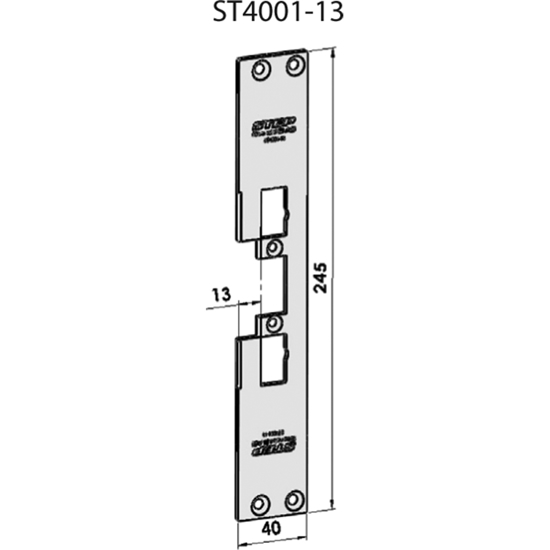 STOLPE 4001 13MM PLAN, M/RETTE HJ. STEP 40/90 RST. (E11101)