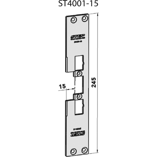 STOLPE 4001 15MM PLAN, M/RETTE HJ. (731-15) STEP 40/90 RST. (E11102)