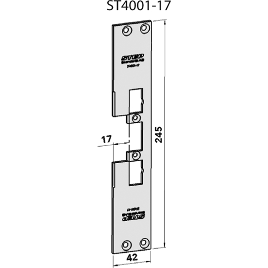 STOLPE 4001 17MM PLAN, M/RETTE HJ. (731-17) STEP 40/90 RST. (E11103)