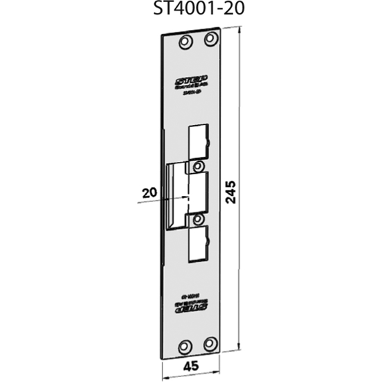 STOLPE 4001 20MM PLAN, M/RETTE HJ. (731-20) STEP 40/90 RST (E11104)