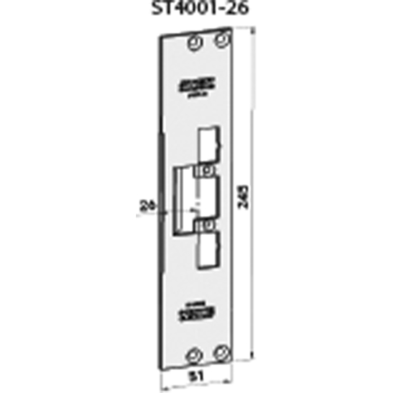 STOLPE 4001 26MM PLAN, M/RETTE HJ. (731-26) STEP 40/90 RST. (E11105)