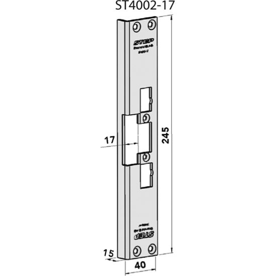 STOLPE 4002 17MM VINKLET M/RETTE HJ. (730-17) STEP 40/90 RST. (E11109)